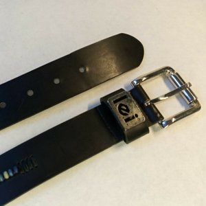 Vintage L.E.I Wide BLACK Leather Belt Silver Beads Size L